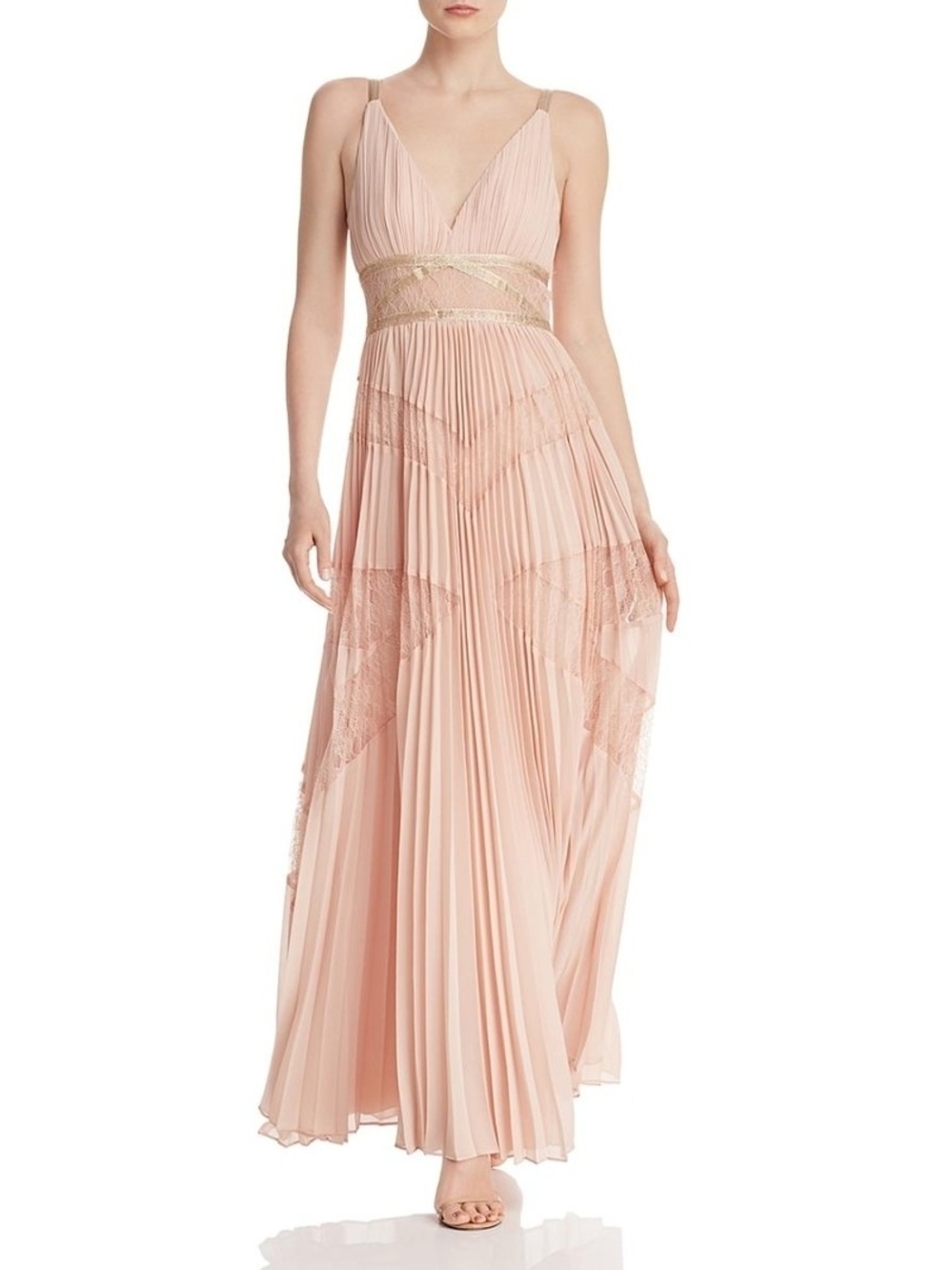 BCBGMAXAZRIAEmbellished Lace-Inset Maxi Dress Size 6